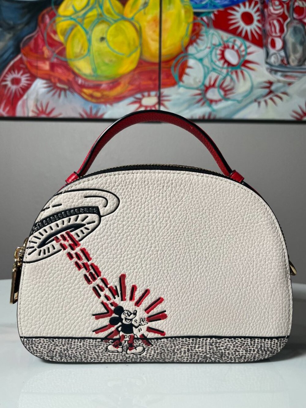 Coach Disney x Keith Haring Mickey Mouse Serena Satchel Crossbody C6976 NWOT - Picture 2 of 16